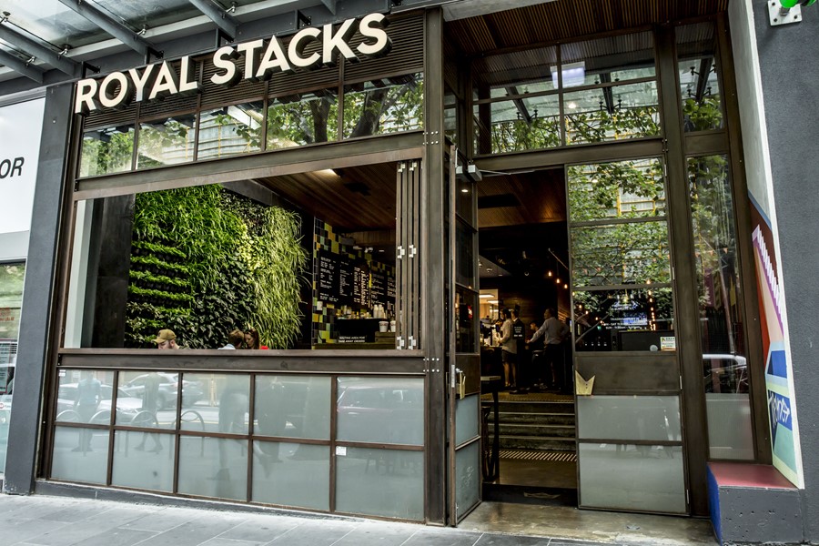 A spread of Royal Stacks burgers and sides